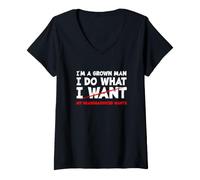 Mujer Abuelo Soy Un Hombre Adulto Hago Lo Que Quiere Mi Nieta Camiseta Cuello V