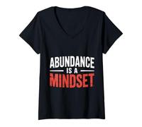 Mujer Abundance Is A Mindset Wealth Growth Positivity - Camiseta Cuello V