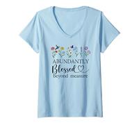 Mujer Abundantly Blessed Beyond Measure Christian Bible Verses God Camiseta Cuello V