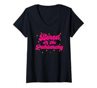 Mujer Aburrida del patriarcado, Humor Feminista Divertido, Ropa aburrida Camiseta Cuello V