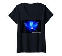 Mujer AC/DC Hells Bell Concert Stage Lights Live Tour Camiseta Cuello V