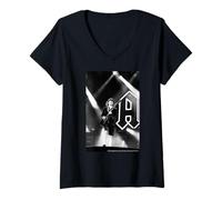 Mujer AC DC Live Rock Stage Icon Solo De Vuelta En Himno Negro Camiseta Cuello V