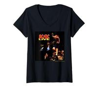 Mujer AC/DC Music Band Live Performance Energía Camiseta Cuello V