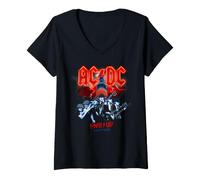 Mujer AC/DC PWR UP Gira Europea de Bratislava 2024 Camiseta Cuello V