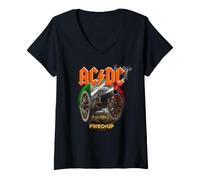 Mujer AC/DC PWR UP Reggio Emilia Italia Gira Europea 2024 Camiseta Cuello V