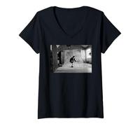 Mujer AC DC Rock and Roll Backstage Guitarra Solo Energy Camiseta Cuello V