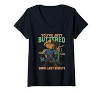 Mujer Acabas de untar tu última galleta - Outlaw Cowboy Dog Camiseta Cuello V