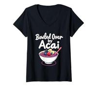 Mujer Açaí Bowl Lover Superfood Fan Alimentación saludable Equipo de bienestar Camiseta Cuello V