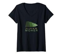 Mujer Acantilados de Moher Irlanda Irlanda moderna Camiseta Cuello V