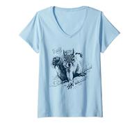 Mujer Acción de Diseño Cómico de Ardilla de Superhéroe. Camiseta Cuello V