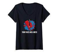 Mujer Accountant CPA Bookkeeper Your Taxes Are A Mess Camiseta Cuello V