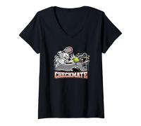 Mujer Ace Checkmate Tennis Ajedrez Peón Victoria Jugador Camiseta Cuello V