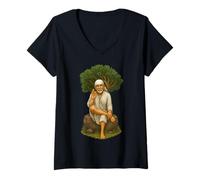 Mujer Acerca de Sai Ram | Shirdi Sai Baba | Sai Baba Camiseta Cuello V