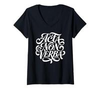 Mujer Acta Non Verba Las Escrituras Hablan Más Que Las Palabras Camiseta Cuello V