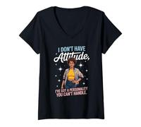Mujer Actitud Divertida Diciendo Que Tengo Personalidad Poder Mamá Mujeres Hombres Camiseta Cuello V