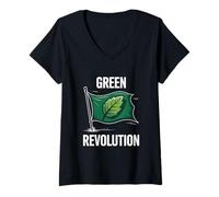 Mujer Activismo ecológico que protesta contra el cambio climático Camiseta Cuello V