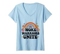 Mujer Activismo político despertó Camiseta Cuello V