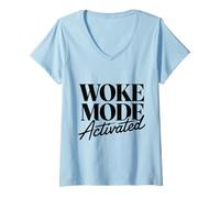 Mujer Activismo político despertó Camiseta Cuello V