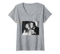 Mujer Actor Christopher Lee Drácula A.D. 1972 Modelo Promo 1971 Camiseta Cuello V