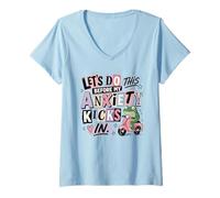 Mujer Actúa Ahora Antes de Que la ansiedad comience en Frog Scooter Camiseta Cuello V
