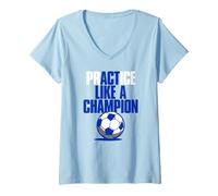 Mujer Actúa (Práctica) como Un Campeón De Fútbol Camiseta Cuello V