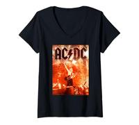 Mujer Actuación artística en Vivo de AC/DC Music Band Camiseta Cuello V