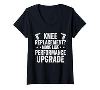 Mujer Actualización de rendimiento divertido recuperación de reemplazo de rodilla rota Camiseta Cuello V