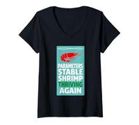 Mujer Acuario Camarones Neocaridina Tanque De Camarones Aquascaping Hobby Camiseta Cuello V