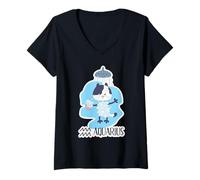 Mujer Acuario Signo Del Zodiaco Lindo Gato Astrología Horóscopo Camiseta Cuello V