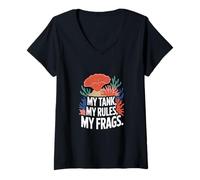 Mujer Acuarística MI Tanque, MIS Reglas Coral Fragging Camiseta Cuello V