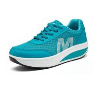 Mujer Adelgazar Zapatos Sneakers para Caminar Zapatillas Aptitud Cuña Plataforma Zapatos 36 EU,Azul