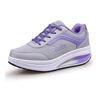 Mujer Adelgazar Zapatos Sneakers para Caminar Zapatillas Aptitud Cuña Plataforma Zapatos 38 EU,Morado
