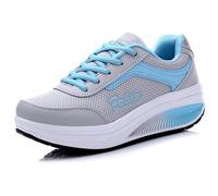 Mujer Adelgazar Zapatos Sneakers para Caminar Zapatillas Aptitud Cuña Plataforma Zapatos 39 EU,Azul B
