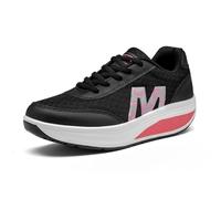Mujer Adelgazar Zapatos Sneakers para Caminar Zapatillas Aptitud Cuña Plataforma Zapatos 40 EU,Negro
