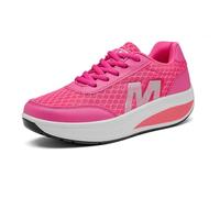 Mujer Adelgazar Zapatos Sneakers para Caminar Zapatillas Aptitud Cuña Plataforma Zapatos 40 EU,Rosa