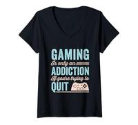 Mujer Adicción al juego Camiseta Cuello V