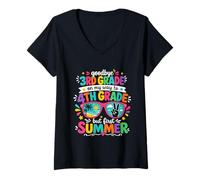 Mujer Adiós 3er Grado en mi Camino al Cuarto Grado Primer Verano Camiseta Cuello V