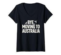 Mujer Adiós, me Mudo a Australia Camiseta Cuello V