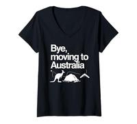 Mujer Adiós, Mudarse a Australia Camiseta Cuello V