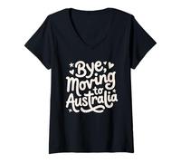 Mujer Adiós, Mudarse a Australia Camiseta Cuello V