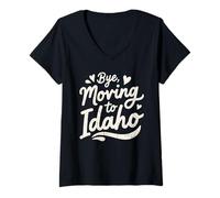 Mujer Adiós, Mudarse a Idaho Camiseta Cuello V
