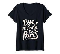 Mujer Adiós, Mudarse a París Camiseta Cuello V