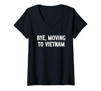 Mujer Adiós, Mudarse a Vietnam Camiseta Cuello V
