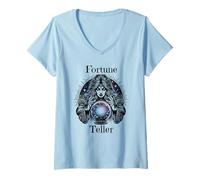 Mujer Adivinación, Adivinación, Psíquico, Bola de Cristal Camiseta Cuello V