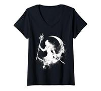 Mujer Adiyogi Lord Shiva Maha Shivratri Hindu Hinduism Gods om Camiseta Cuello V