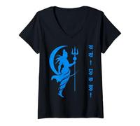Mujer Adiyogi Lord Shiva Maha Shivratri Hindu Hinduism Gods om Camiseta Cuello V