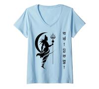 Mujer Adiyogi Lord Shiva Maha Shivratri Hindu Hinduism Gods om Camiseta Cuello V