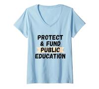 Mujer Administrador Principal Escuelas Protegen la Educación Pública Camiseta Cuello V