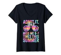 Mujer Admítelo, me echarás de Menos 6 a 7 Veces Esta Cita de Maestra de Verano Camiseta Cuello V