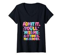 Mujer Admítelo Que me extrañarás 6-7 Veces Este Helado de Goteo de Verano Camiseta Cuello V